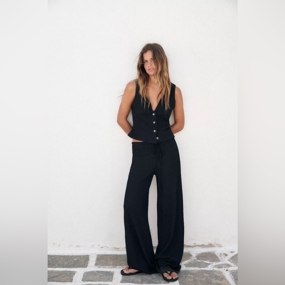 Zara Structured Vest Top and Straight Leg Pants